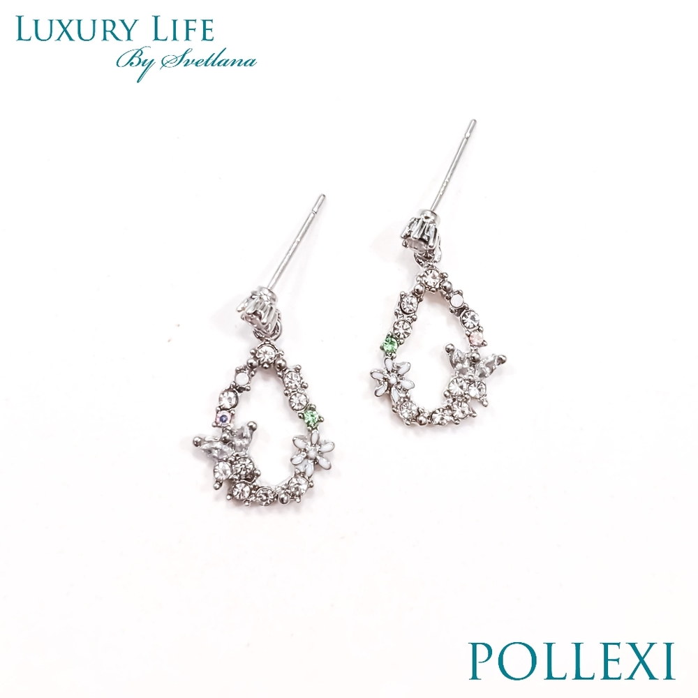 Boho Silver Alloy Butterfly Garden Drop Earrings